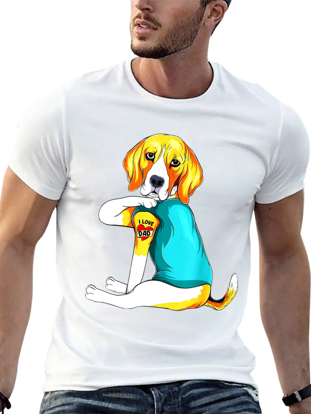 I Love Dad Dog T-Shirt