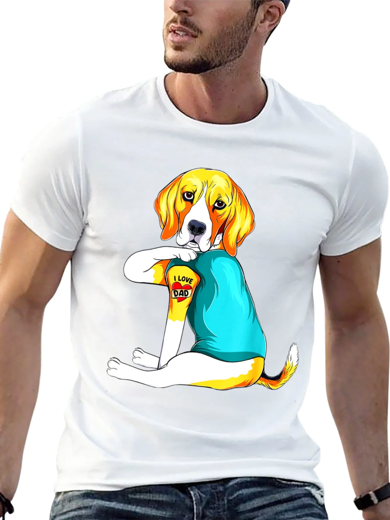 I Love Dad Dog T-Shirt