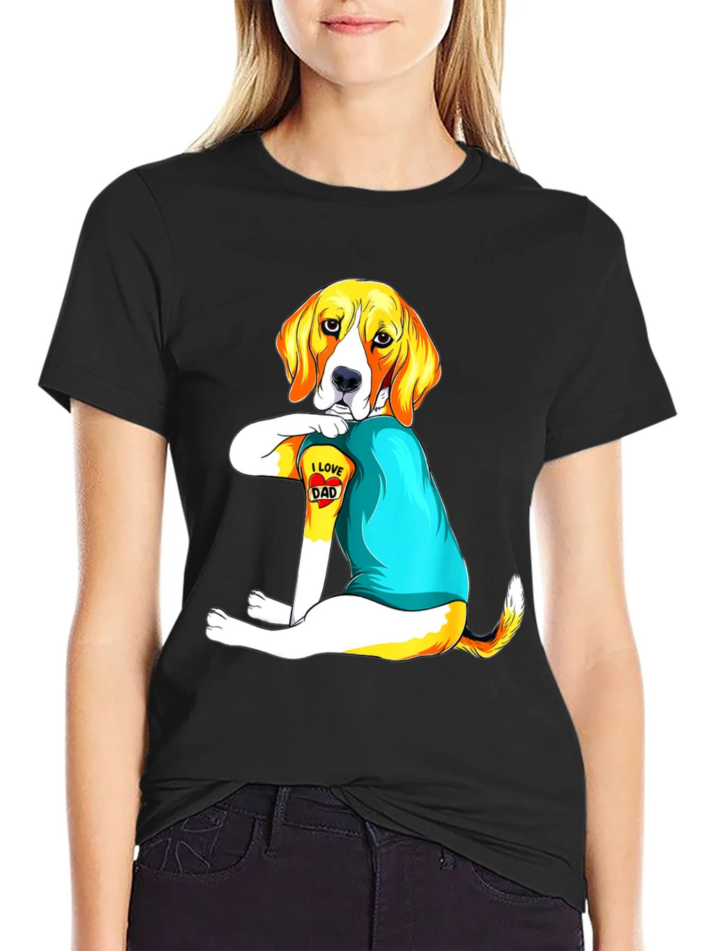 I Love Dad Dog T-Shirt