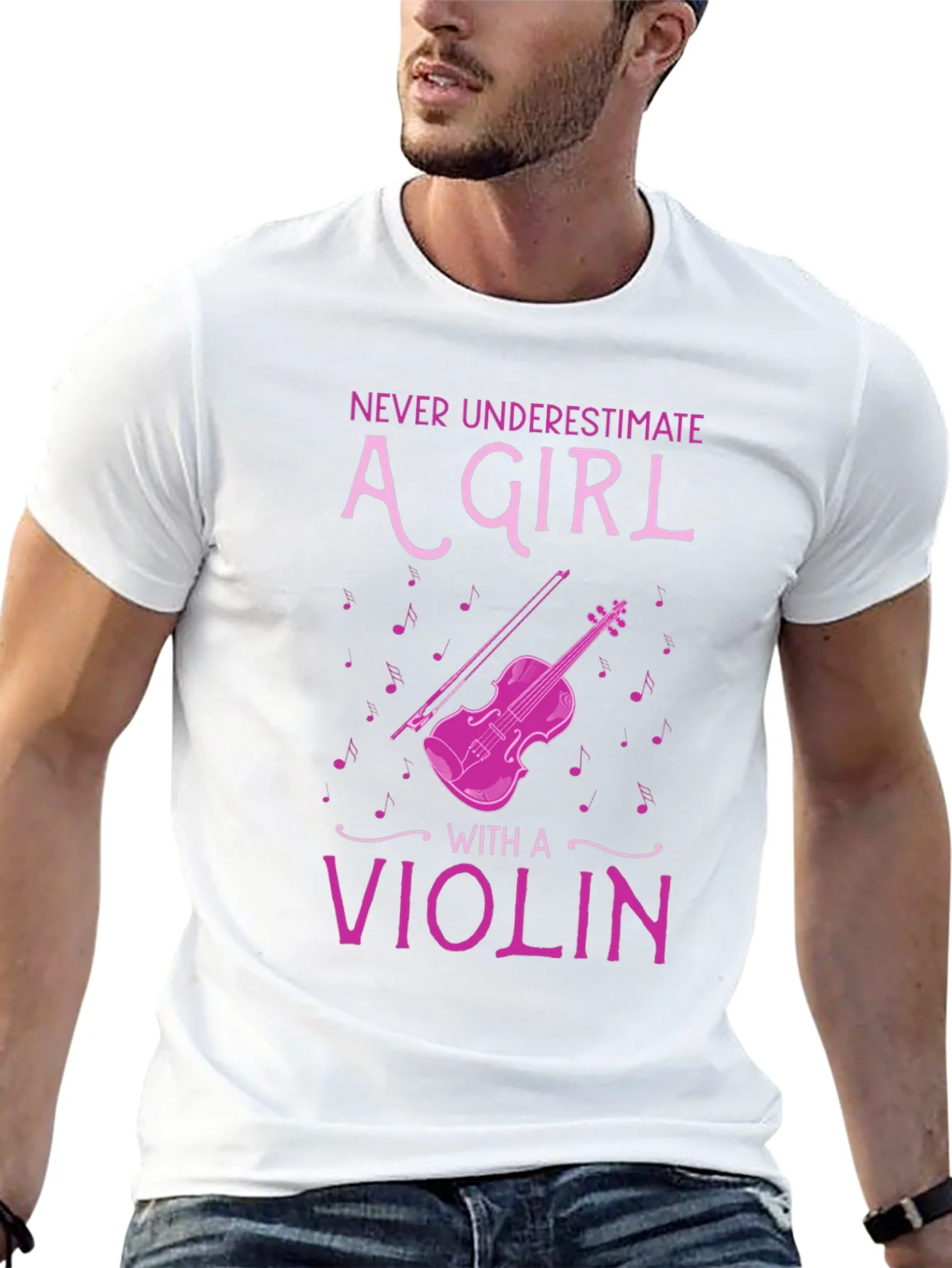 Never Underestimate A Girl With A Violin T-Shirt