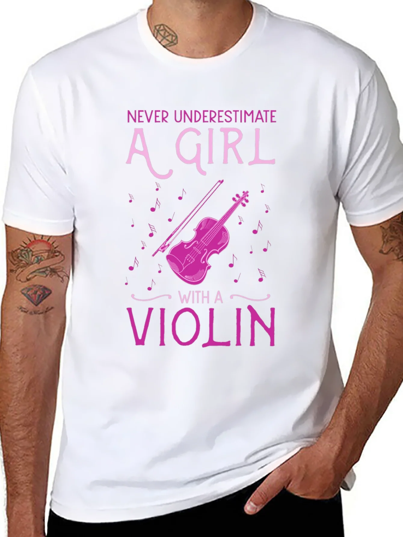 Never Underestimate A Girl With A Violin T-Shirt