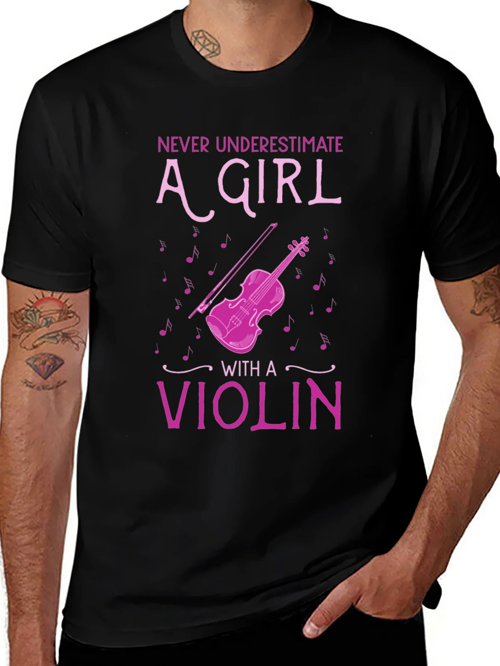 Never Underestimate A Girl With A Violin T-Shirt