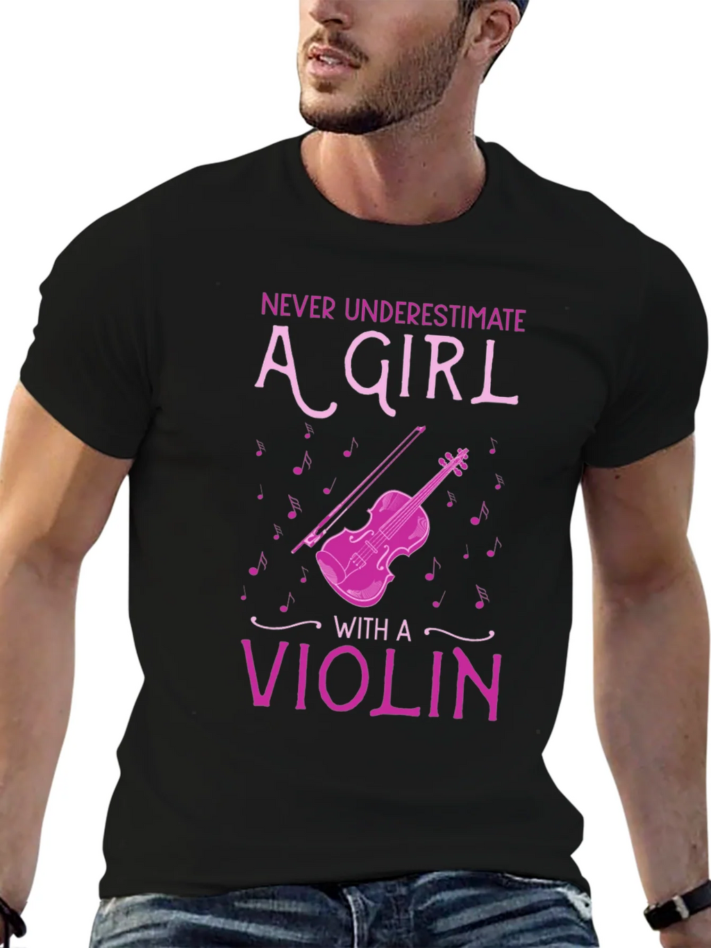 Never Underestimate A Girl With A Violin T-Shirt
