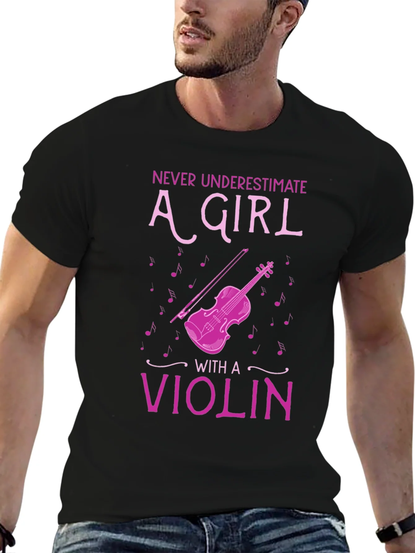 Never Underestimate A Girl With A Violin T-Shirt