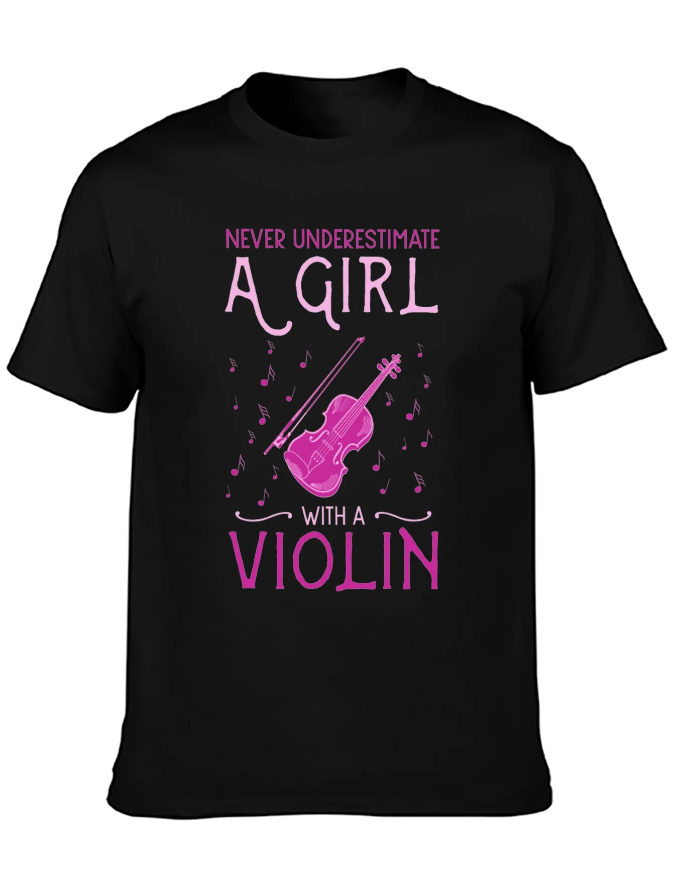 Never Underestimate A Girl With A Violin T-Shirt