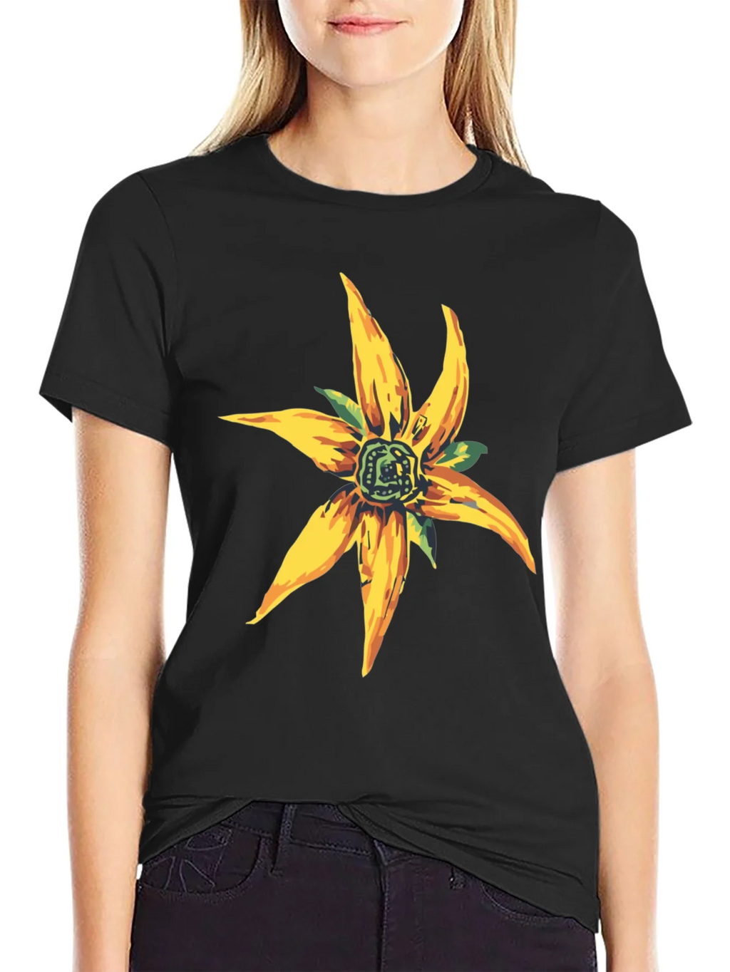 Floral Graphic Black T-Shirt - Casual Style