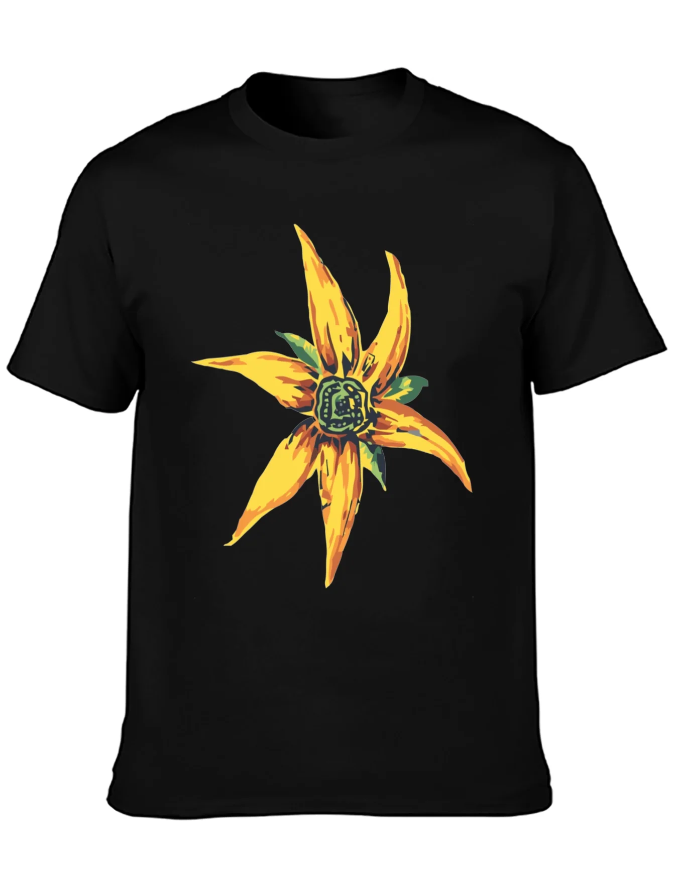 Floral Graphic Black T-Shirt - Casual Style