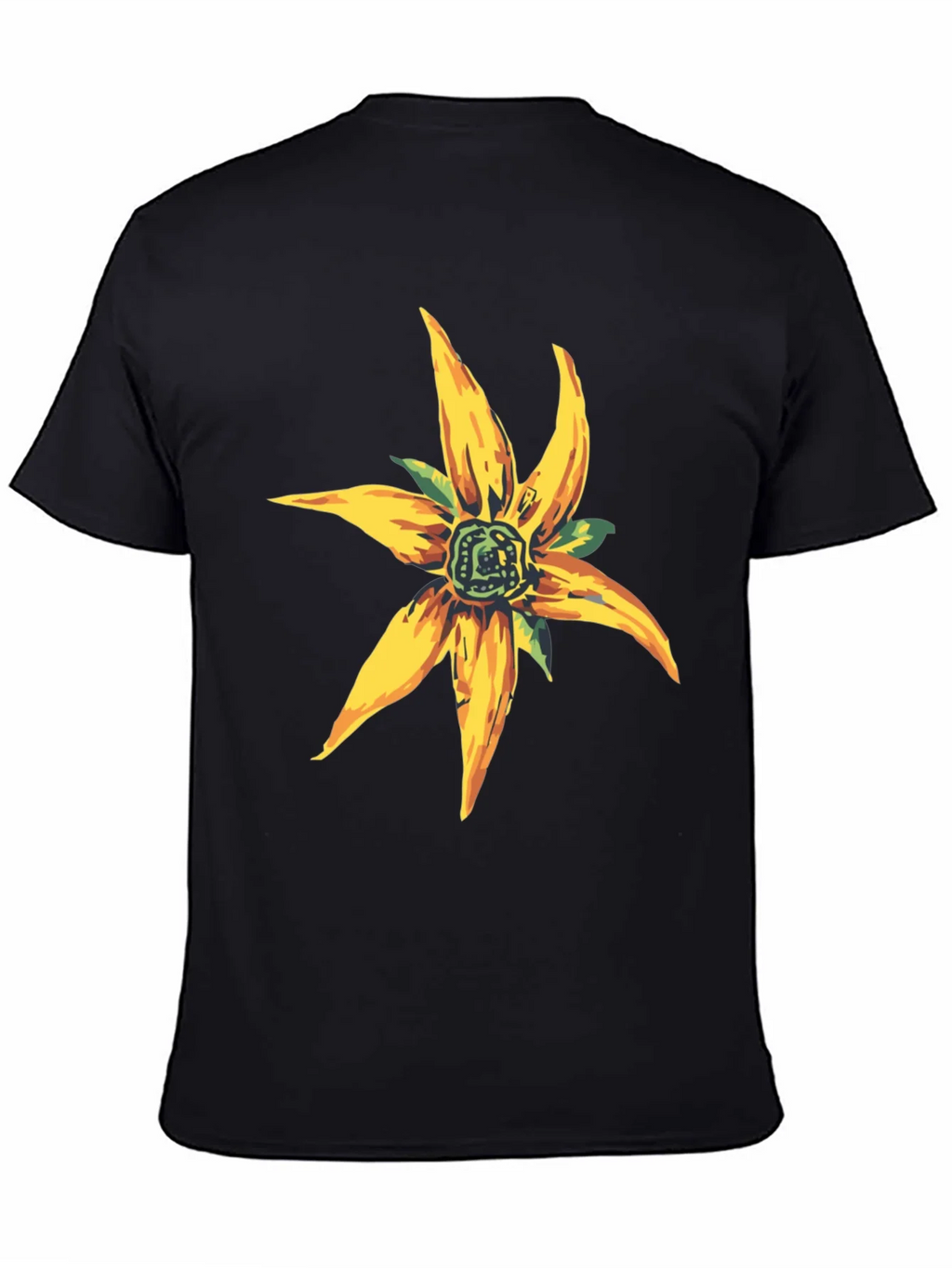Floral Graphic Black T-Shirt - Casual Style
