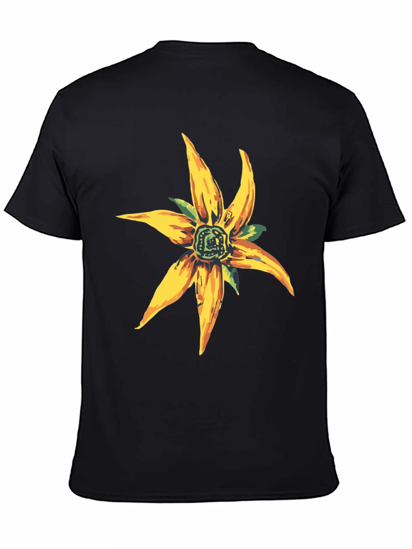 Floral Graphic Black T-Shirt - Casual Style