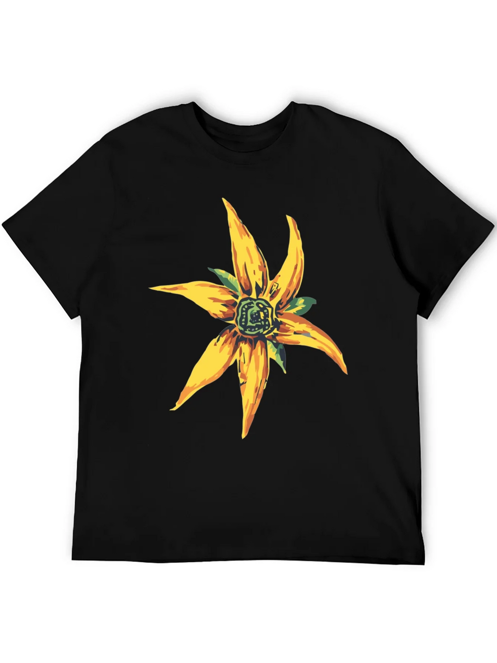 Floral Graphic Black T-Shirt - Casual Style