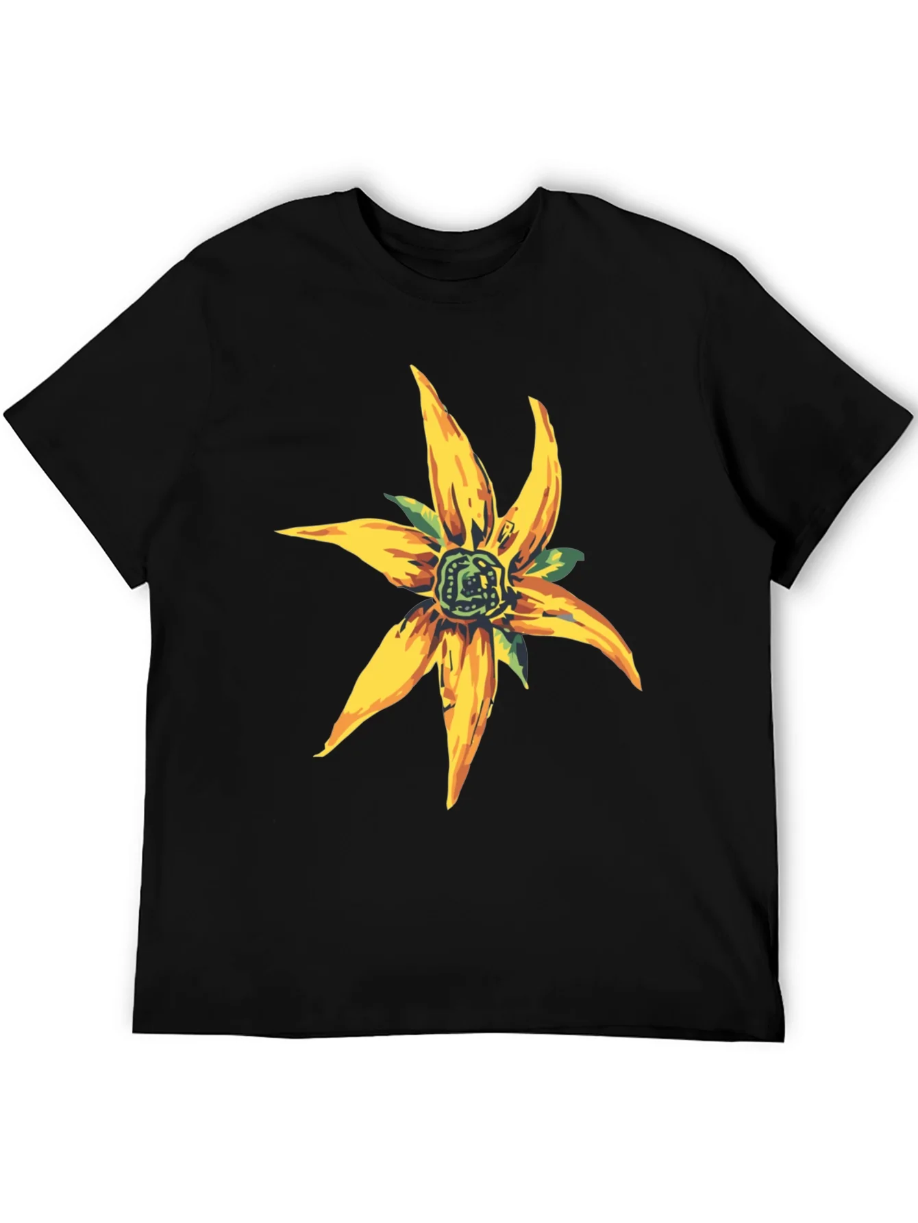Floral Graphic Black T-Shirt - Casual Style