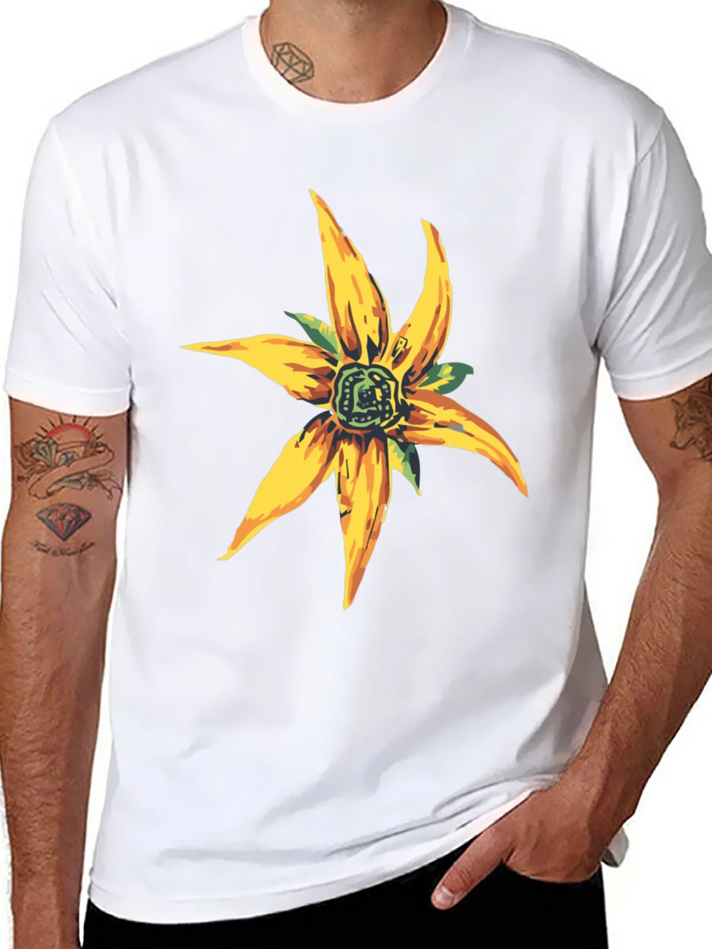 Floral Graphic Black T-Shirt - Casual Style