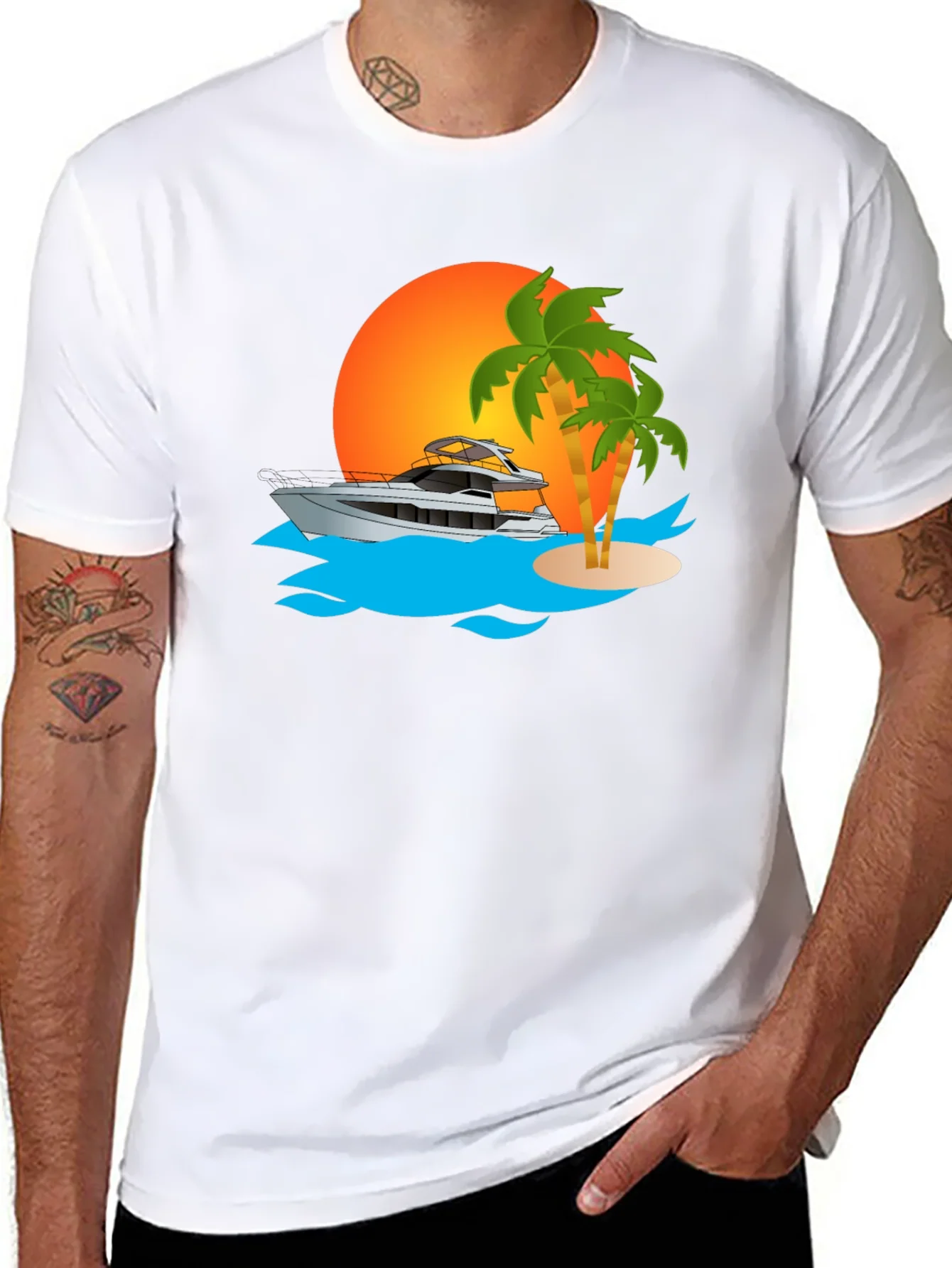 Sunset Yacht Graphic Tee
