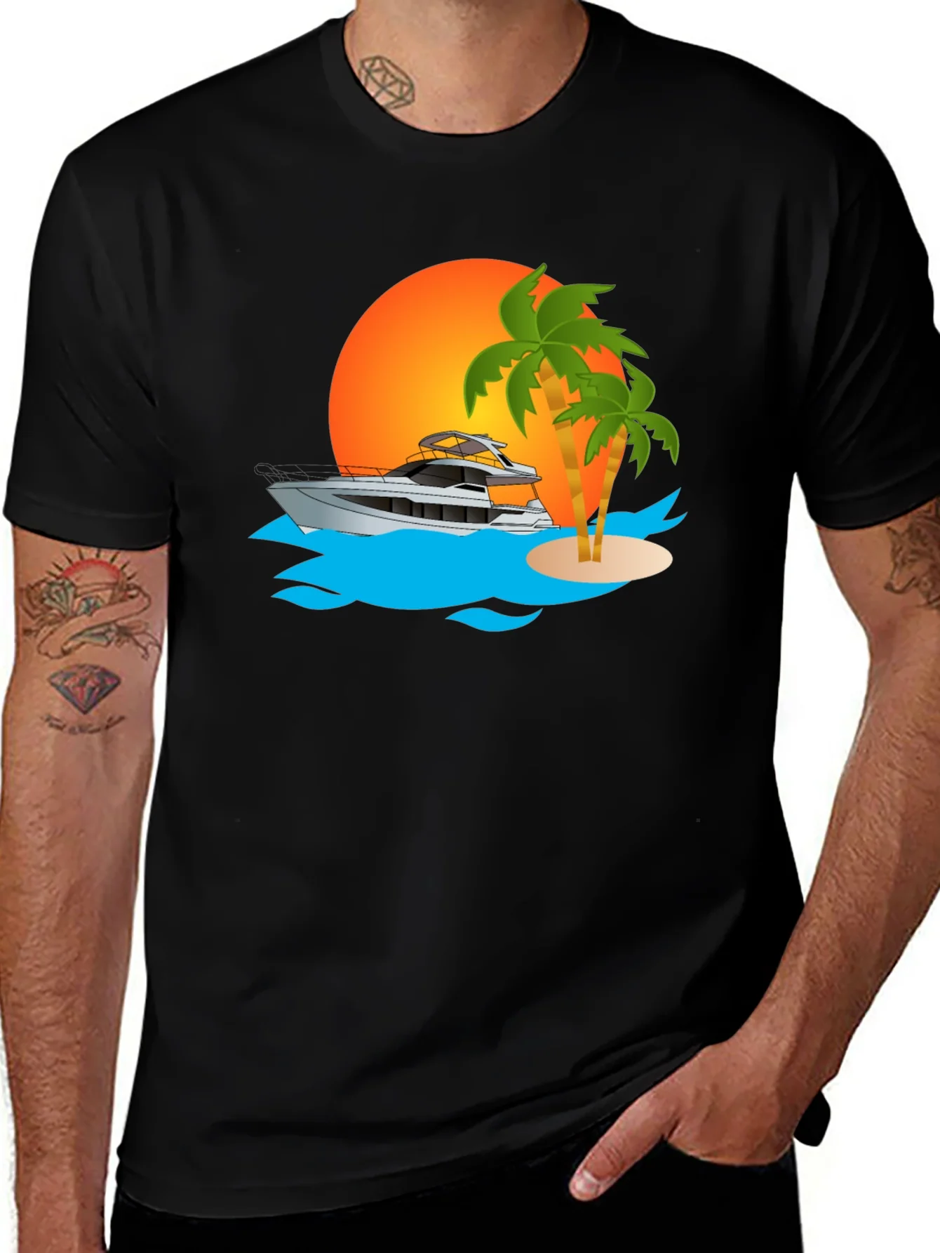 Sunset Yacht Graphic Tee