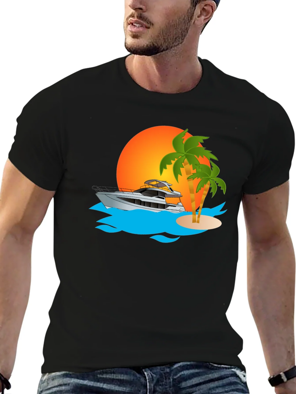 Sunset Yacht Graphic Tee