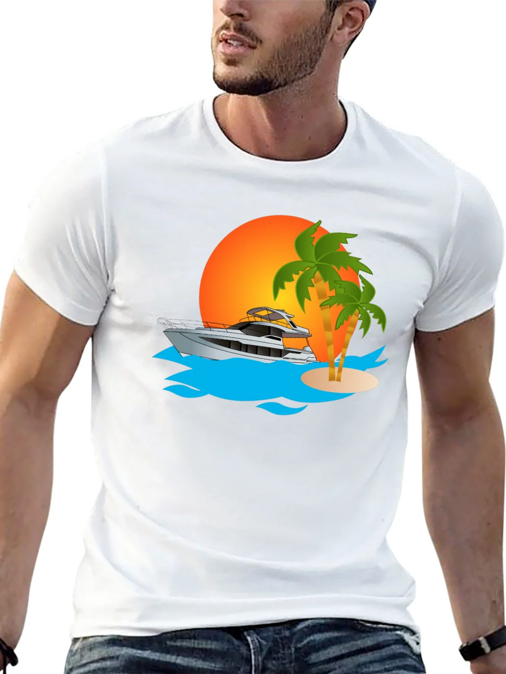 Sunset Yacht Graphic Tee