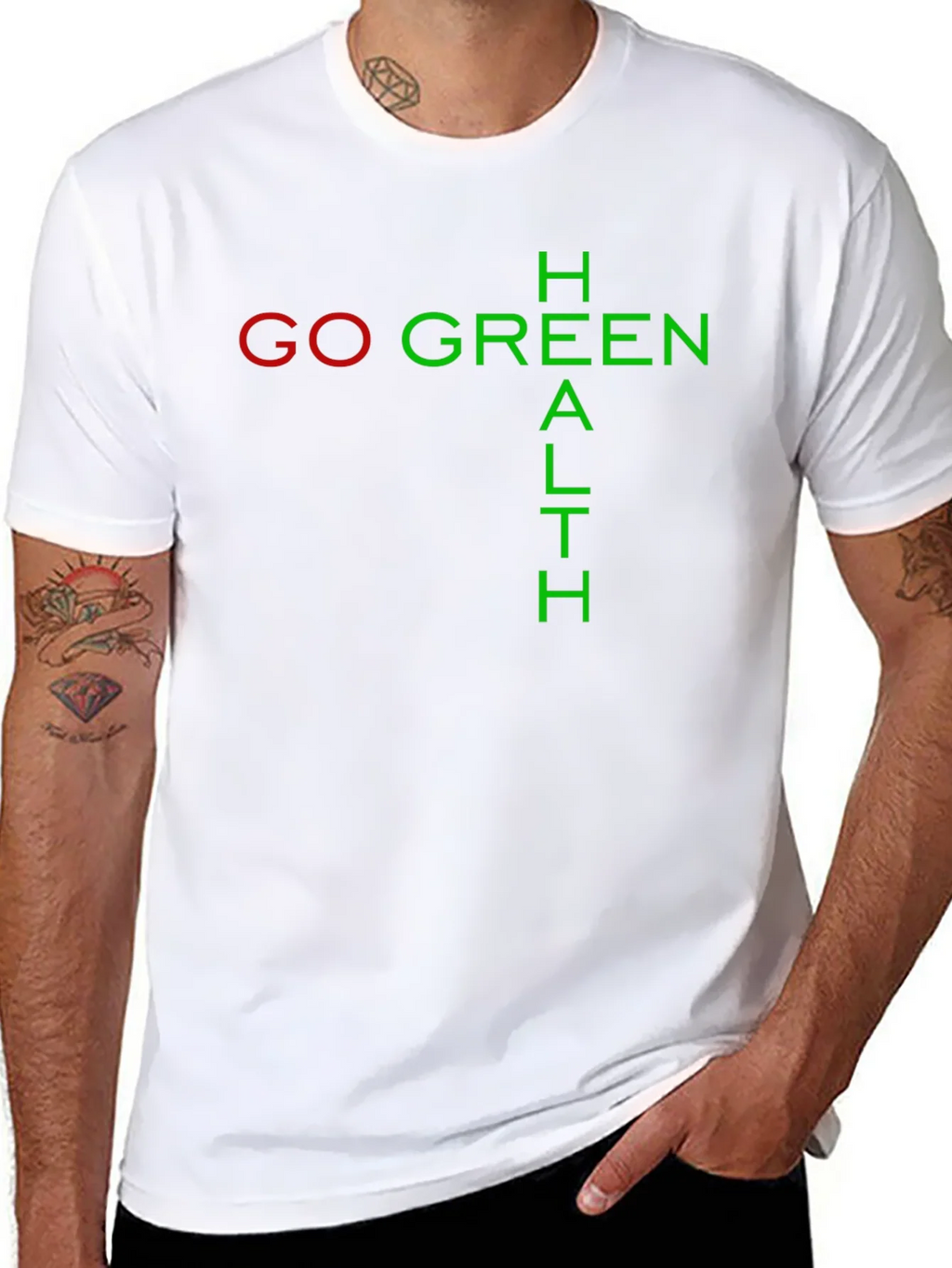 Go Green Health Black Graphic Tee