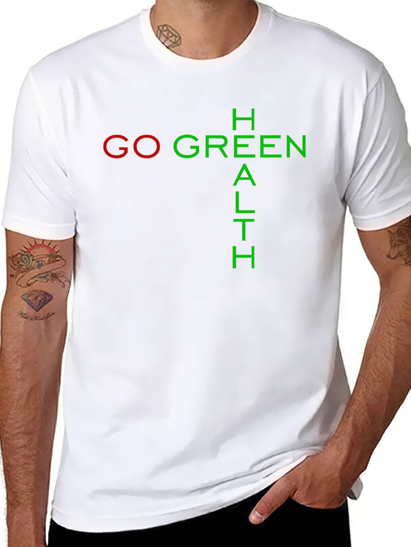 Go Green Health Black Graphic Tee