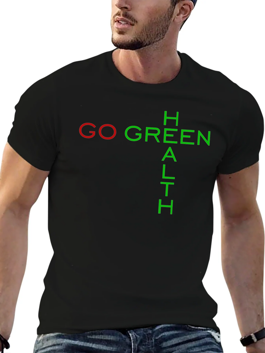 Go Green Health Black Graphic Tee