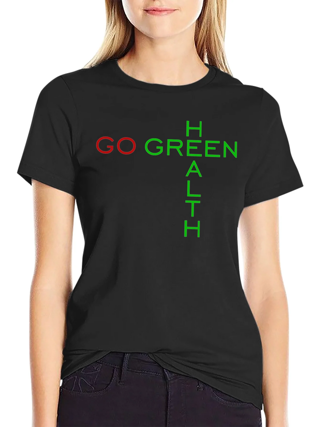 Go Green Health Black Graphic Tee