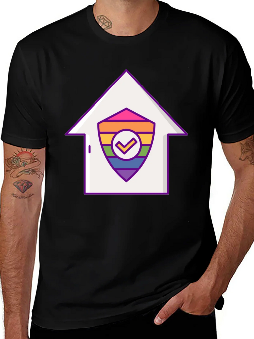 Pride House Shield Tee - LGBTQ+ Support