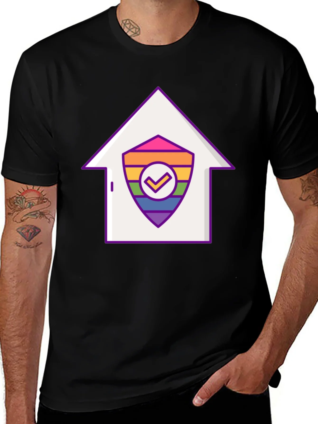 Pride House Shield Tee - LGBTQ+ Support