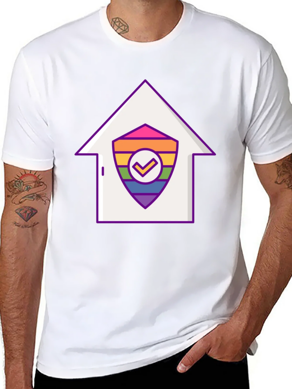Pride House Shield Tee - LGBTQ+ Support