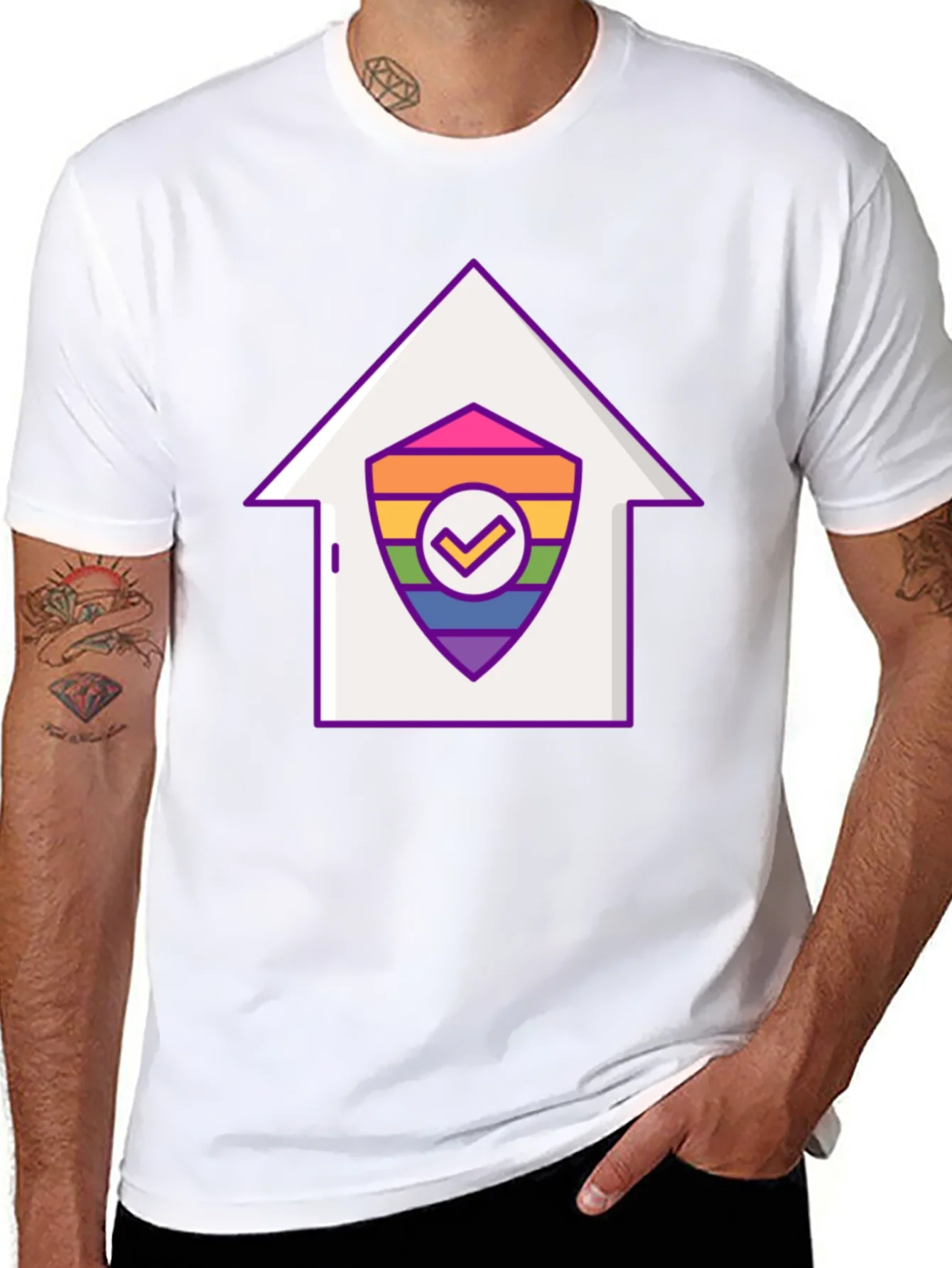 Pride House Shield Tee - LGBTQ+ Support