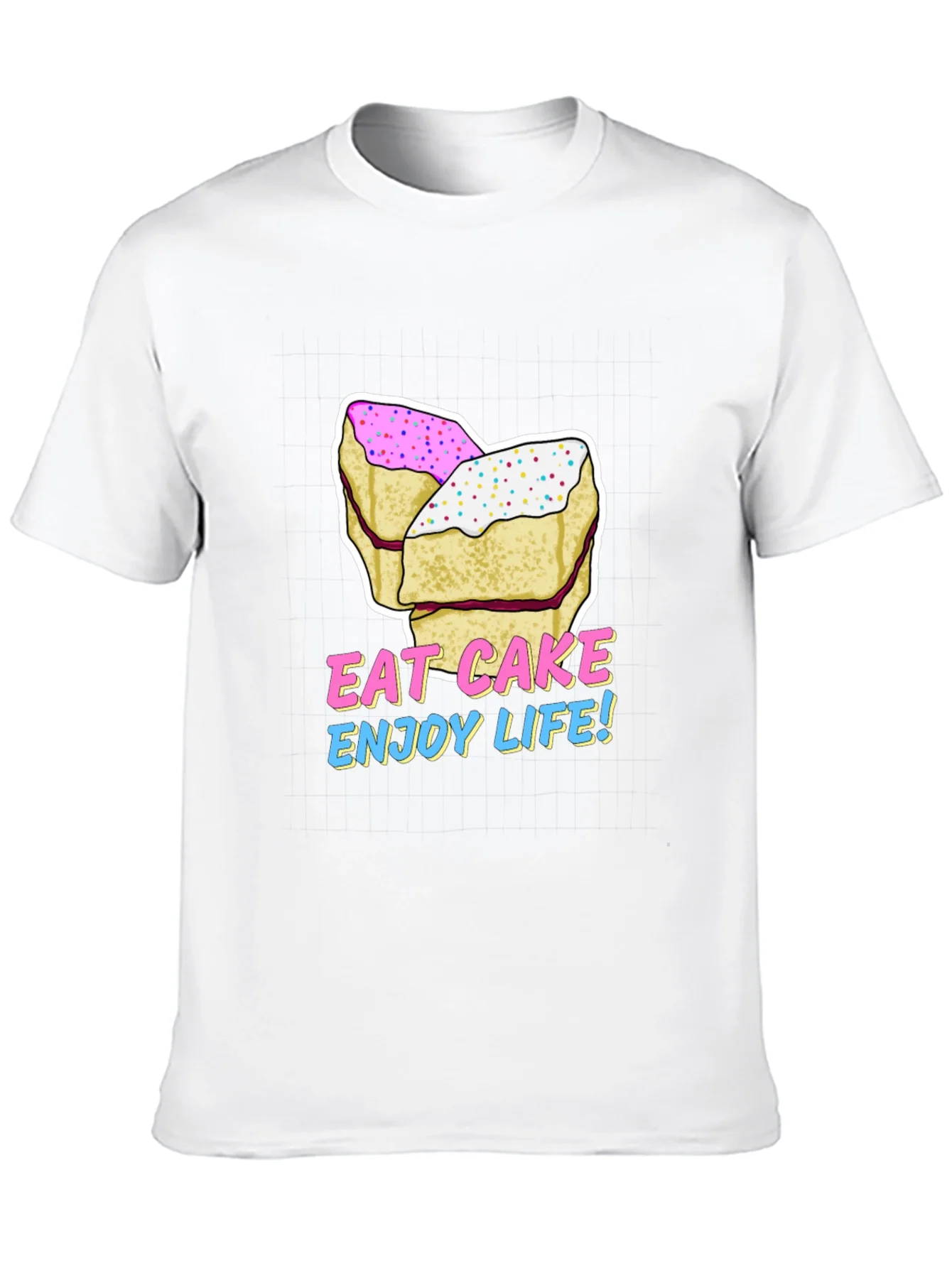 Eat Cake Enjoy Life Graphic Tee - Black Cotton T-Shirt