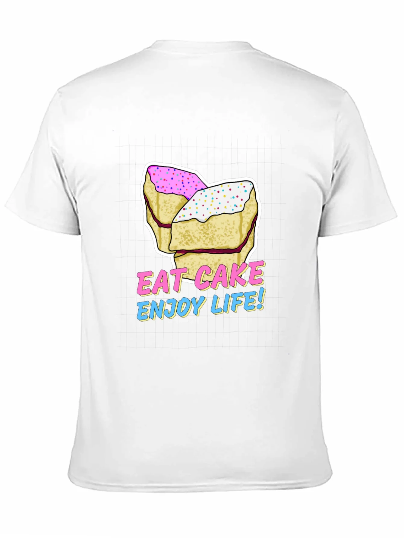 Eat Cake Enjoy Life Graphic Tee - Black Cotton T-Shirt