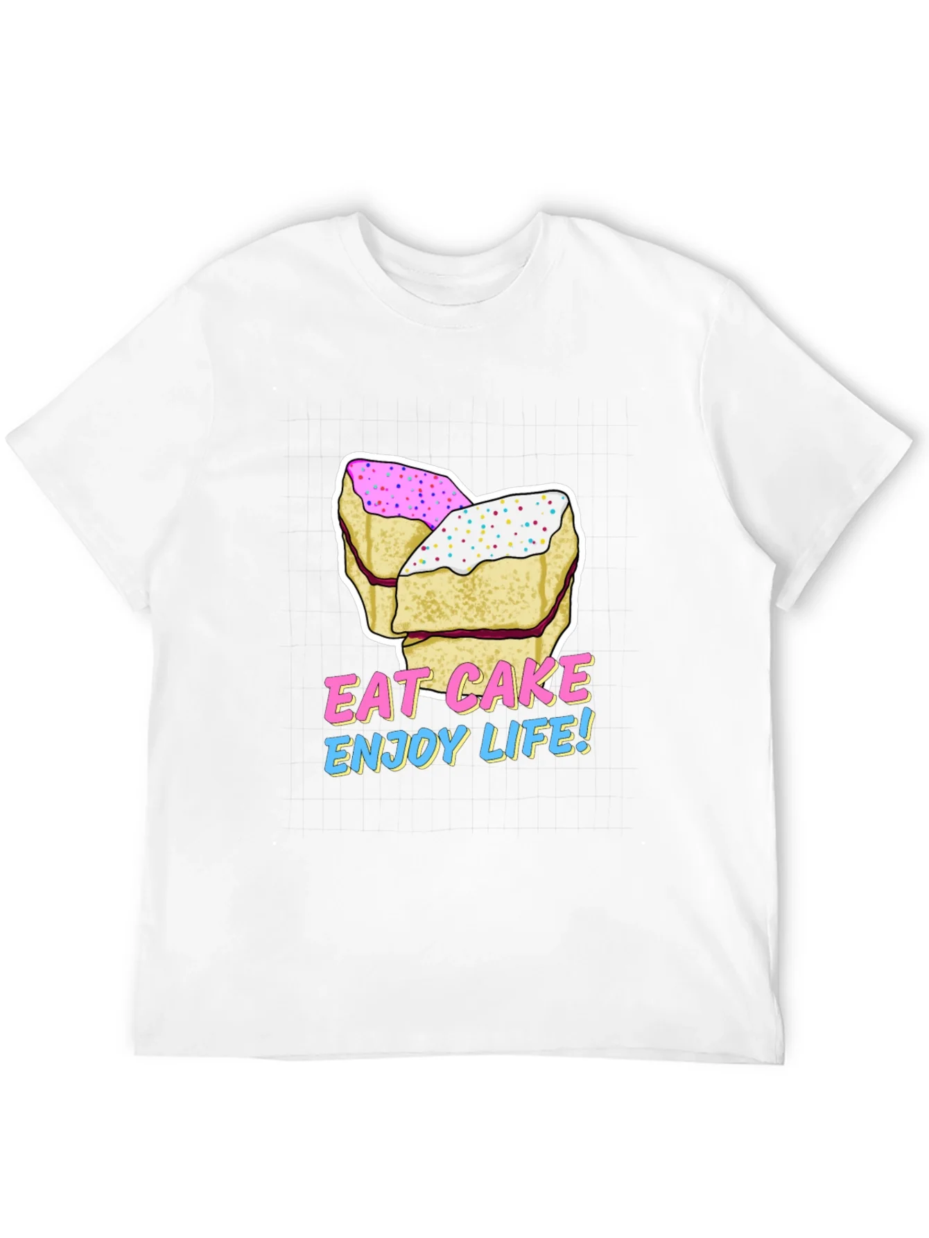 Eat Cake Enjoy Life Graphic Tee - Black Cotton T-Shirt