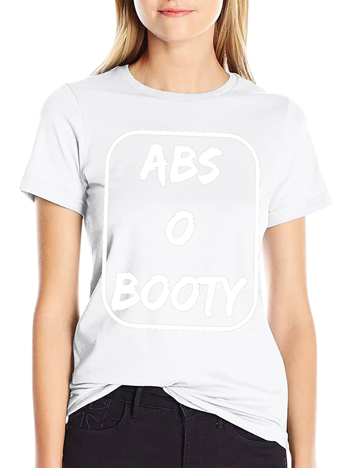 Abs or Booty Graphic Tee - Black Cotton T-Shirt