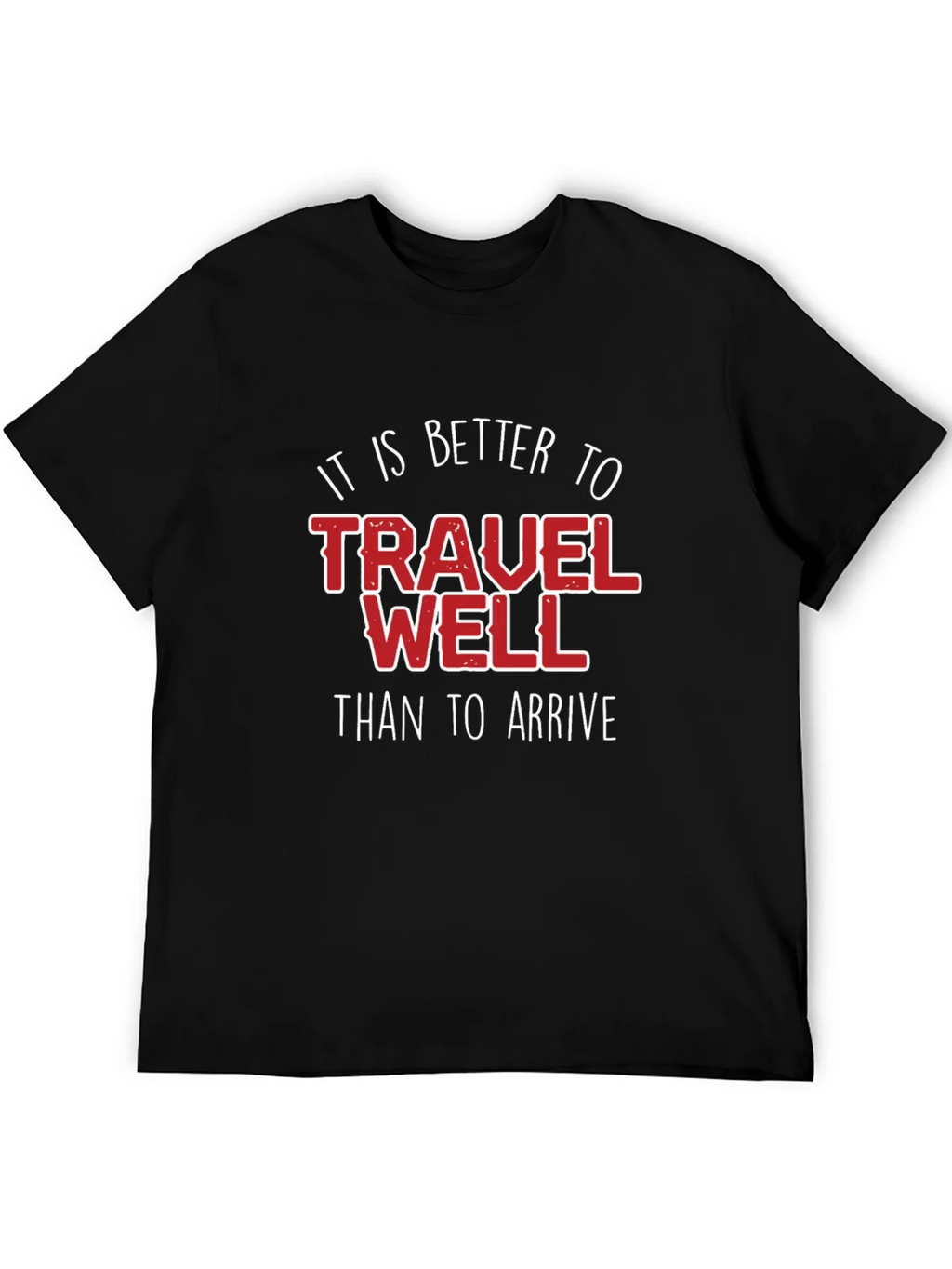 Travel Well Graphic Tee - Black Cotton T-Shirt