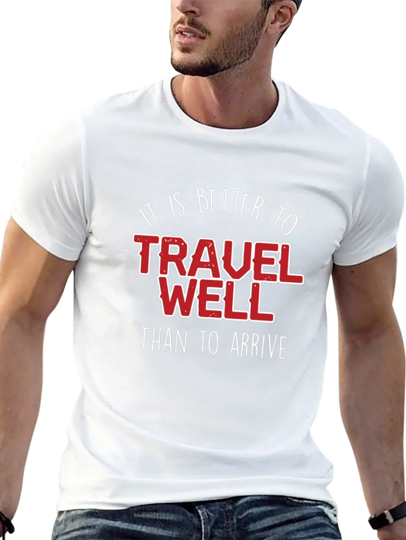 Travel Well Graphic Tee - Black Cotton T-Shirt