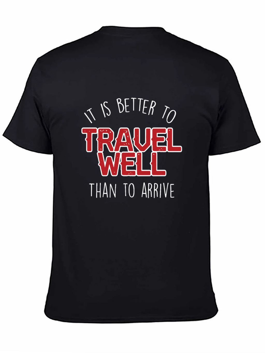 Travel Well Graphic Tee - Black Cotton T-Shirt