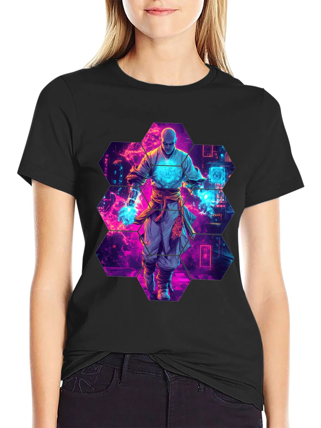 Cyberpunk Monk Graphic T-Shirt