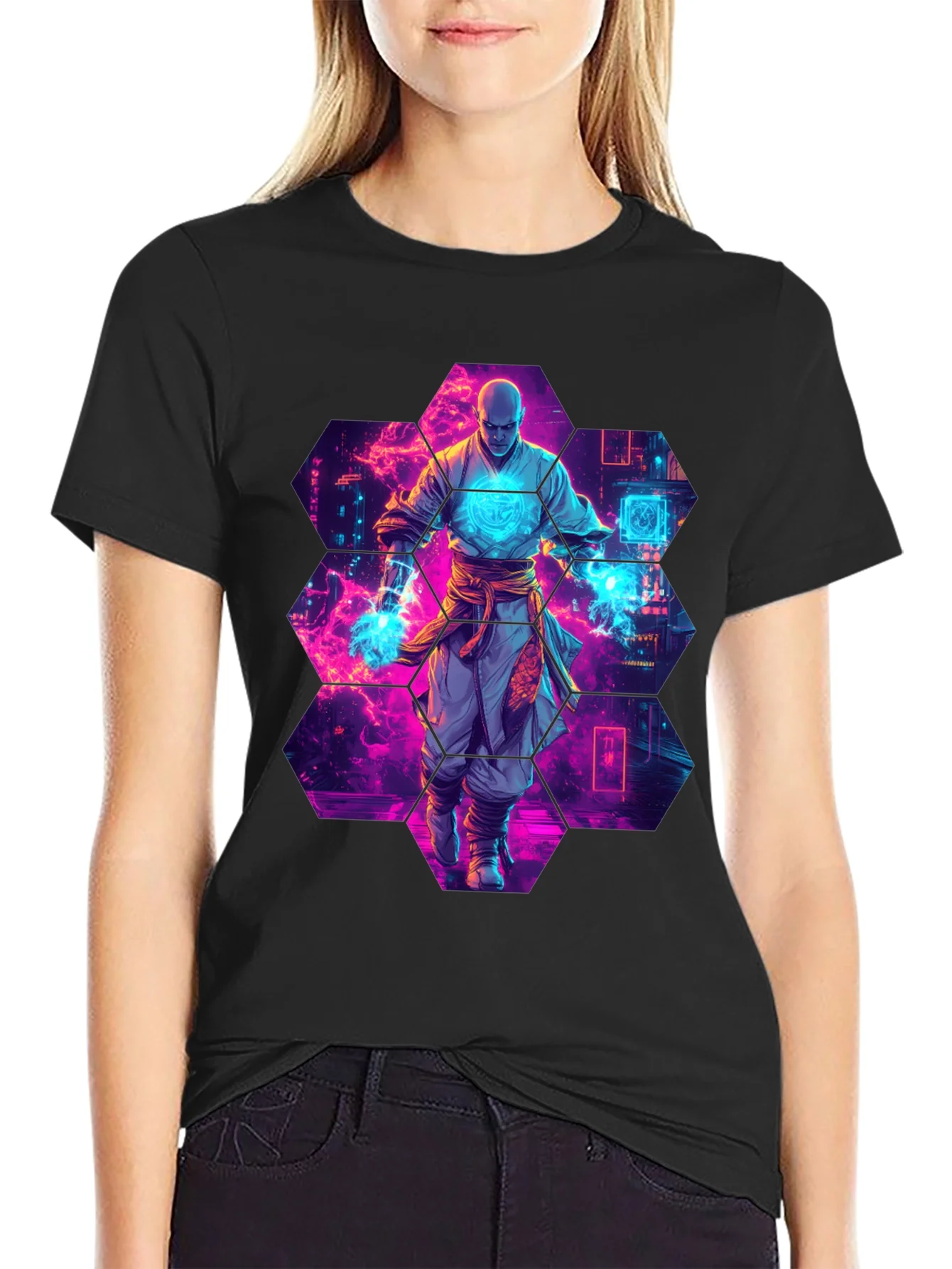 Cyberpunk Monk Graphic T-Shirt