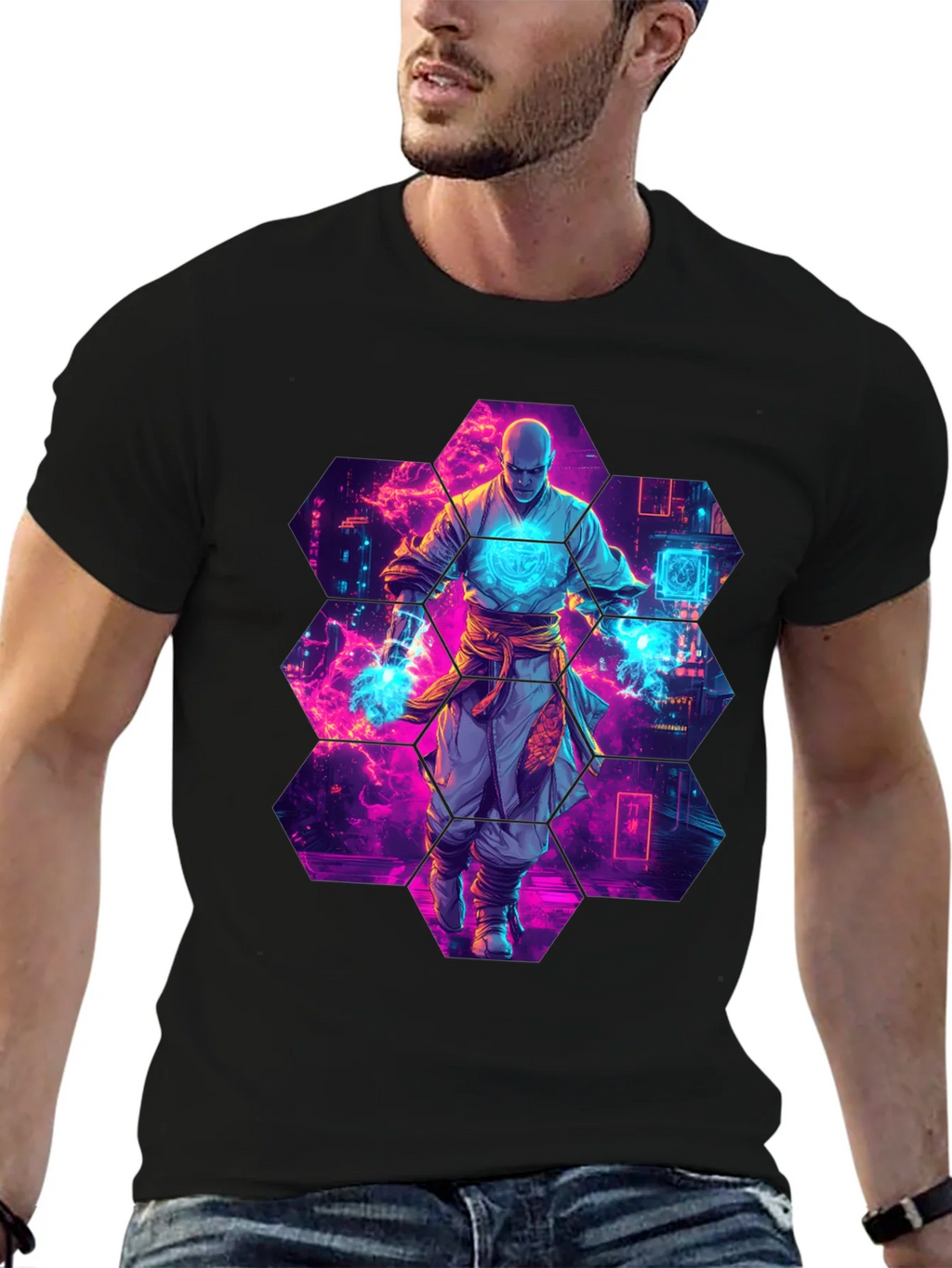 Cyberpunk Monk Graphic T-Shirt