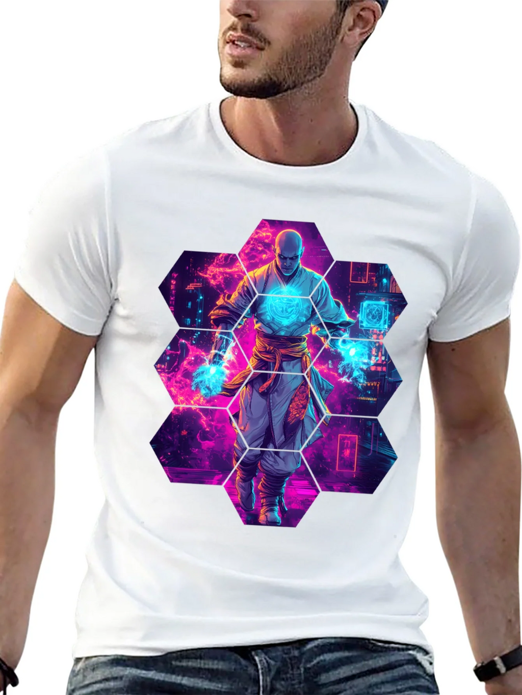 Cyberpunk Monk Graphic T-Shirt