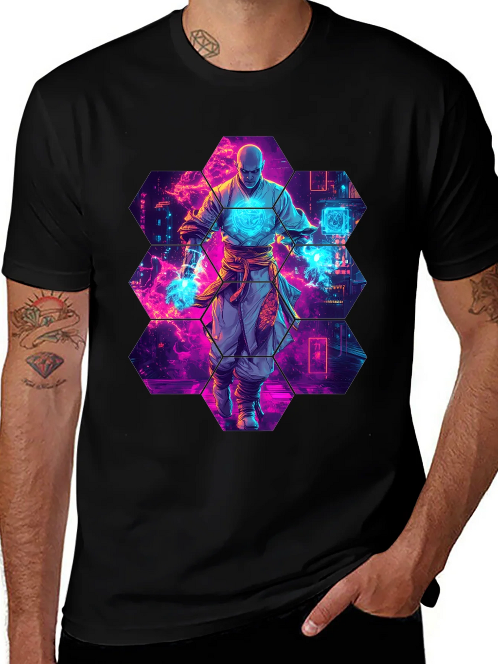Cyberpunk Monk Graphic T-Shirt