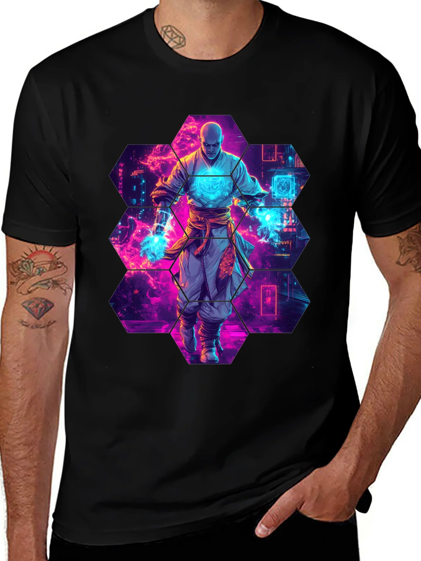 Cyberpunk Monk Graphic T-Shirt