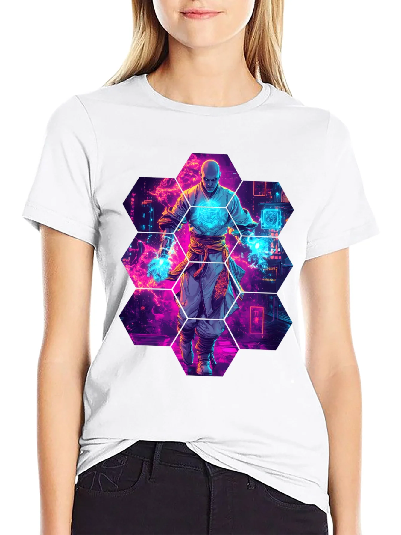Cyberpunk Monk Graphic T-Shirt