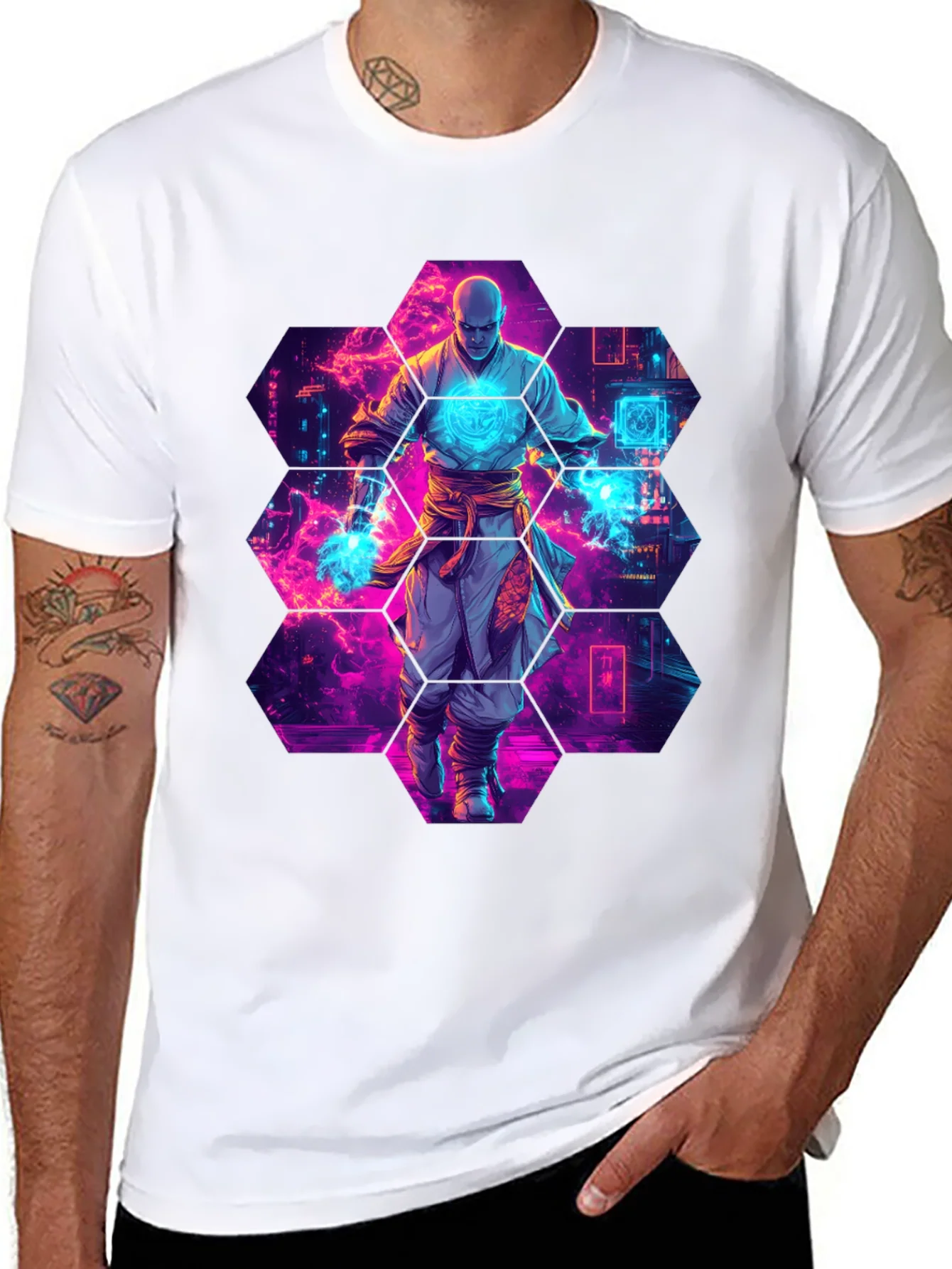 Cyberpunk Monk Graphic T-Shirt