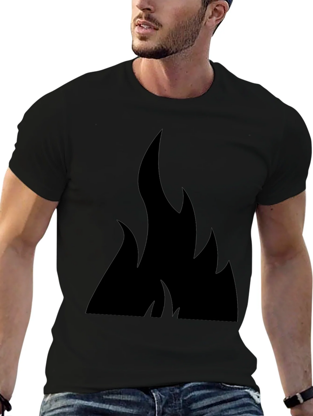 Black Flame Graphic Tee - Casual Style