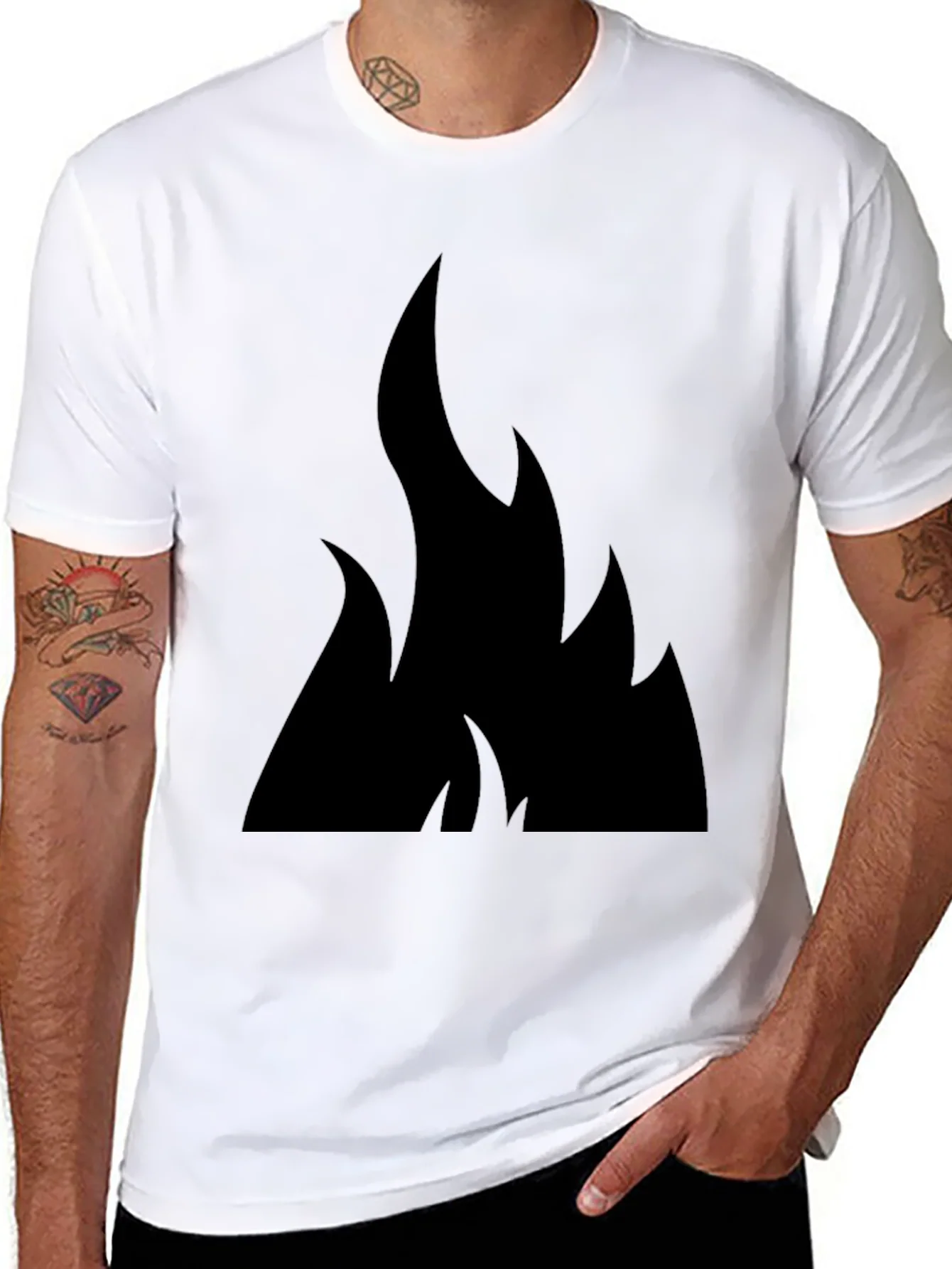 Black Flame Graphic Tee - Casual Style