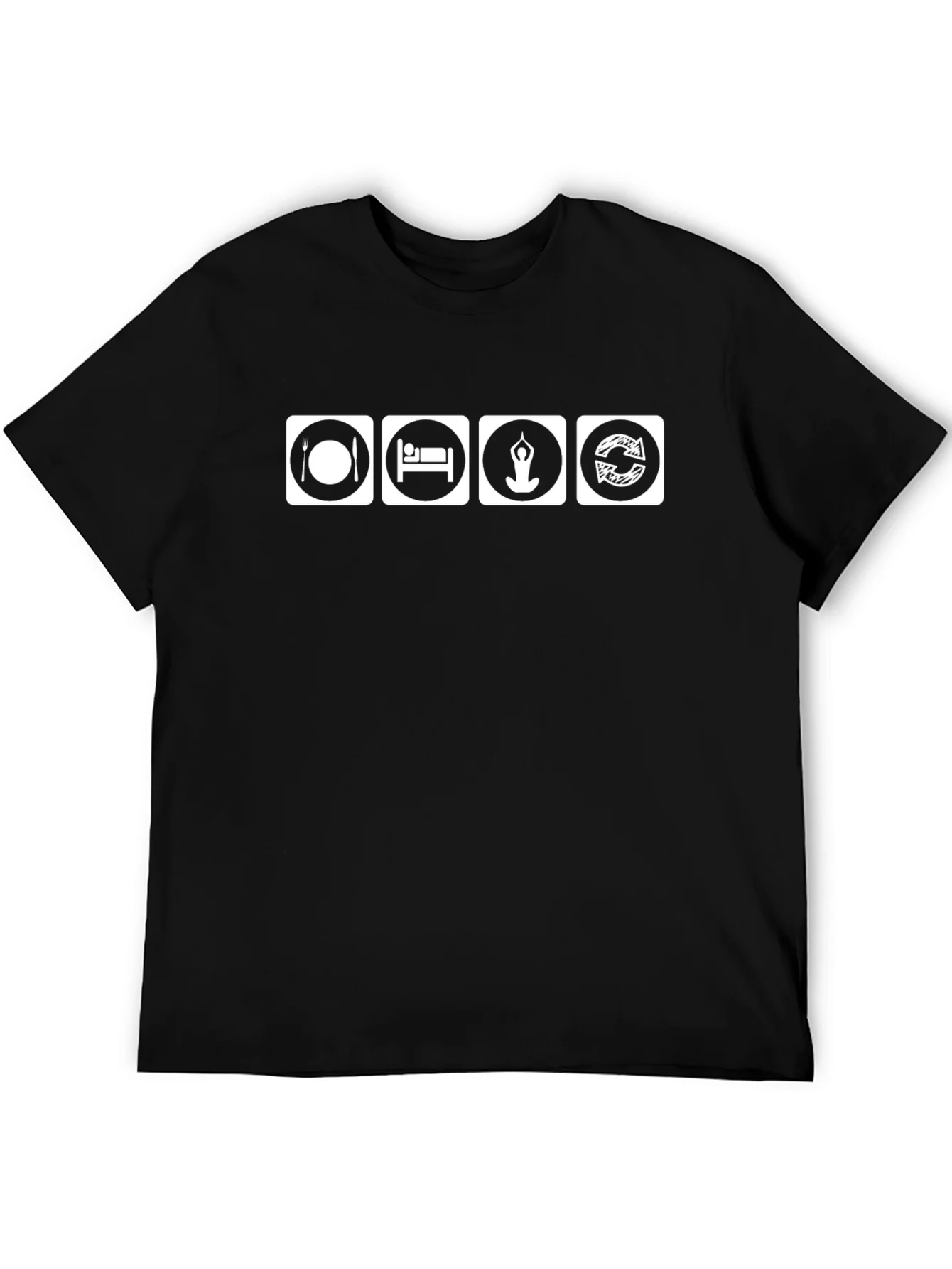Eat Sleep Yoga Repeat Black T-Shirt