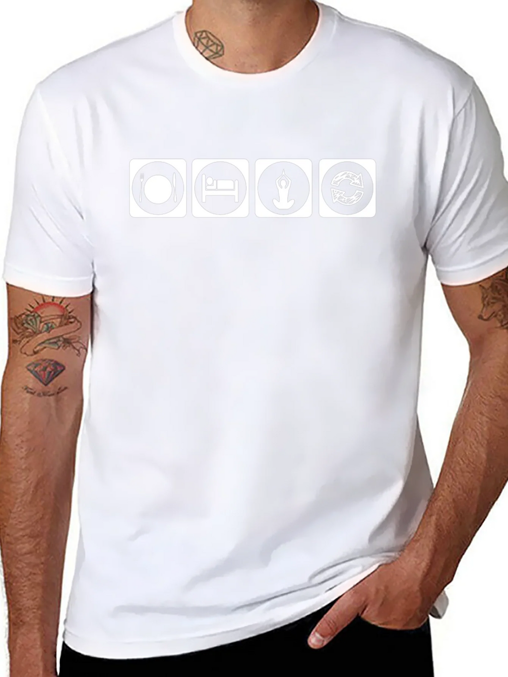 Eat Sleep Yoga Repeat Black T-Shirt