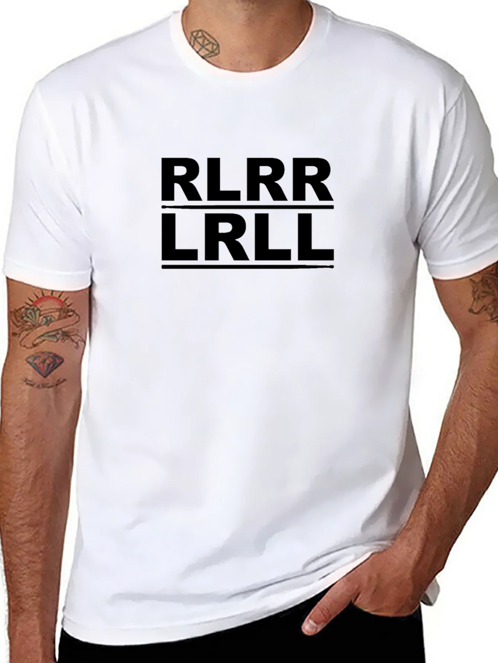 RLRR LRLL T-Shirt - Drumming Notation Tee