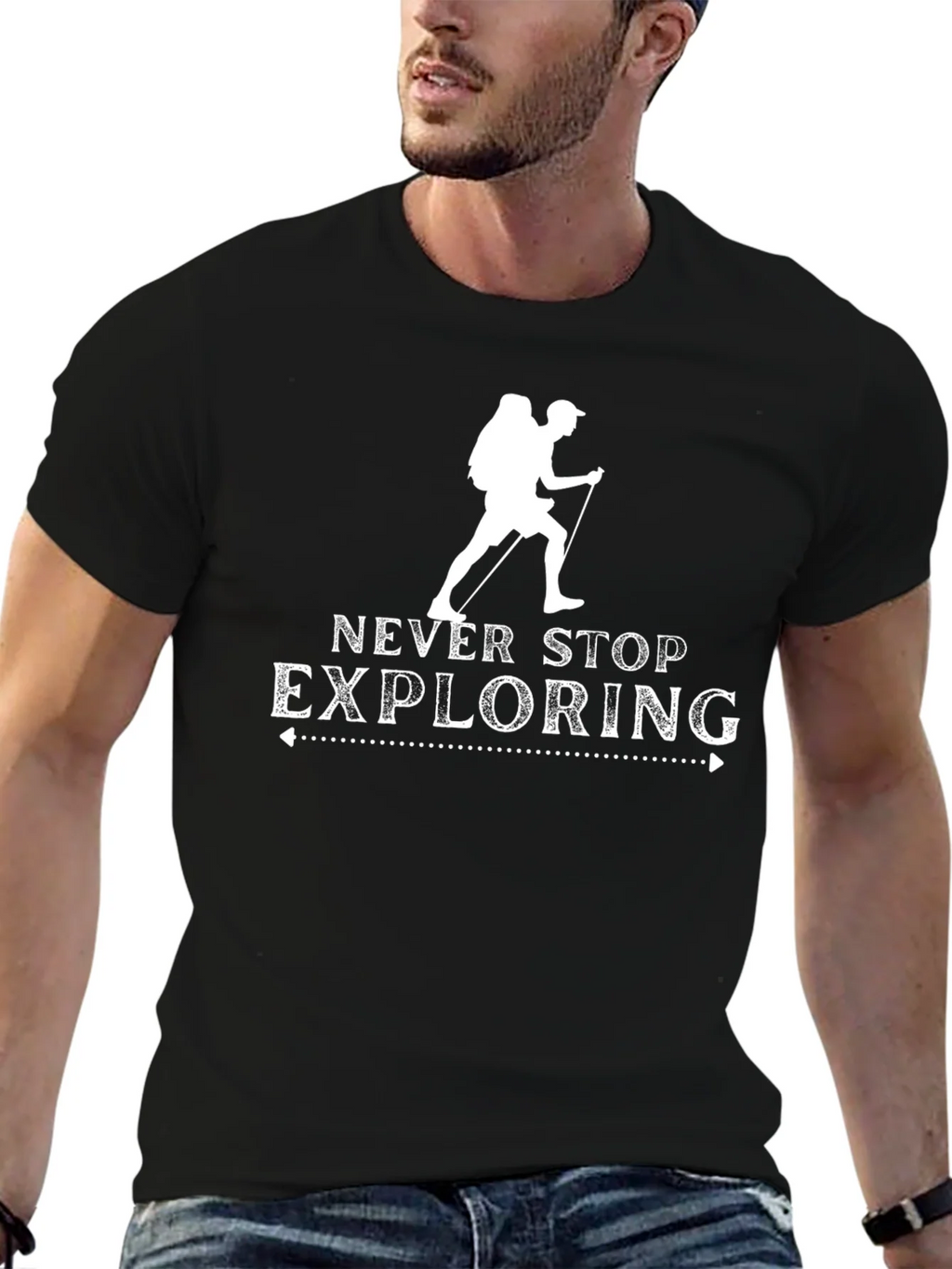 Never Stop Exploring Hiking T-Shirt