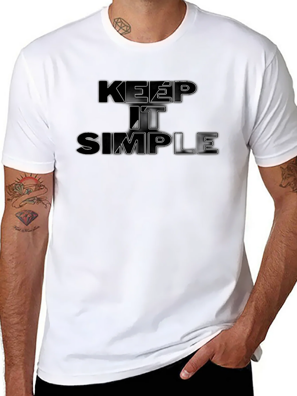 Keep It Simple Graphic Tee - Black Cotton Blend